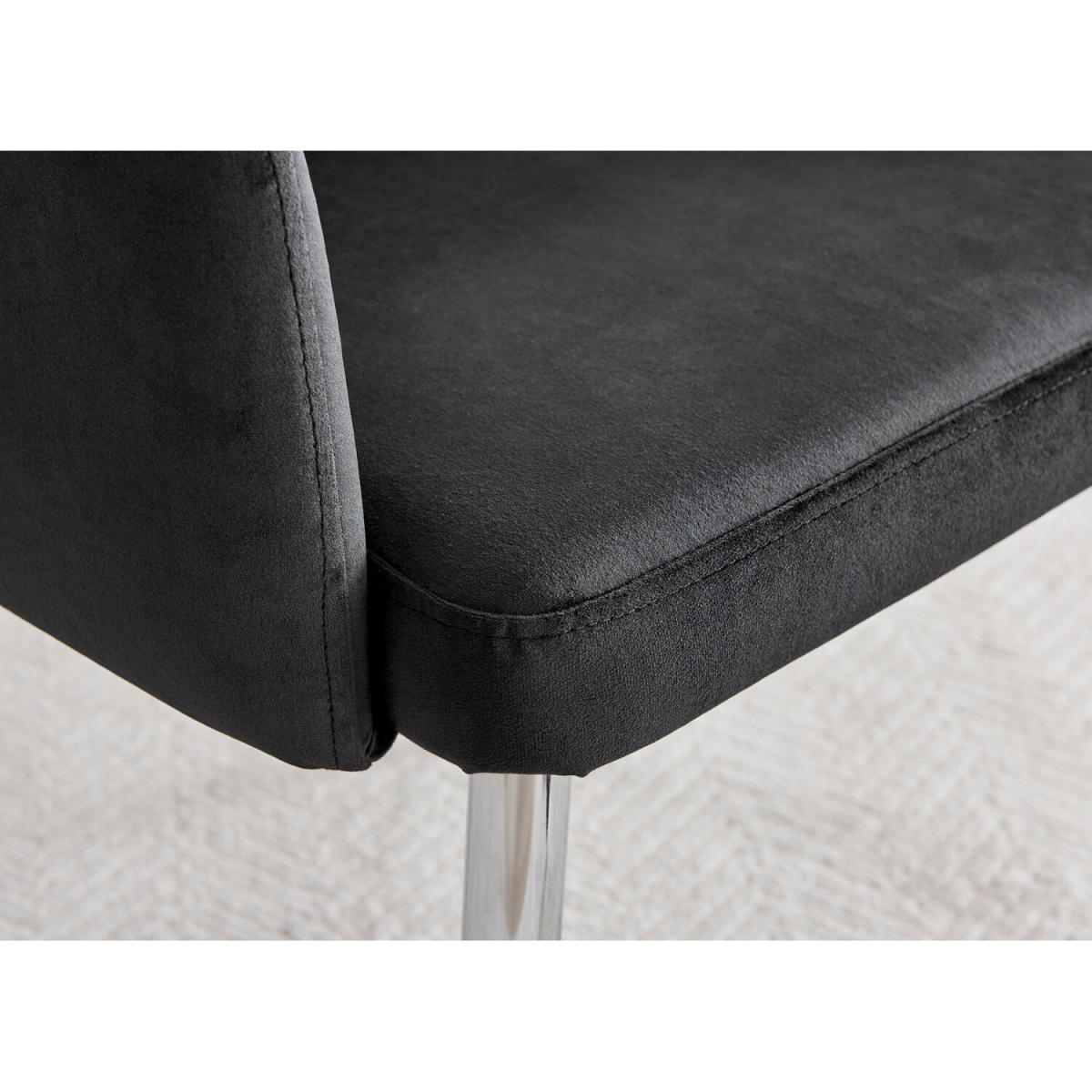 Novara White High Gloss 120cm Dining Table  6 Calla Silver Leg Chairs - Black – image 8