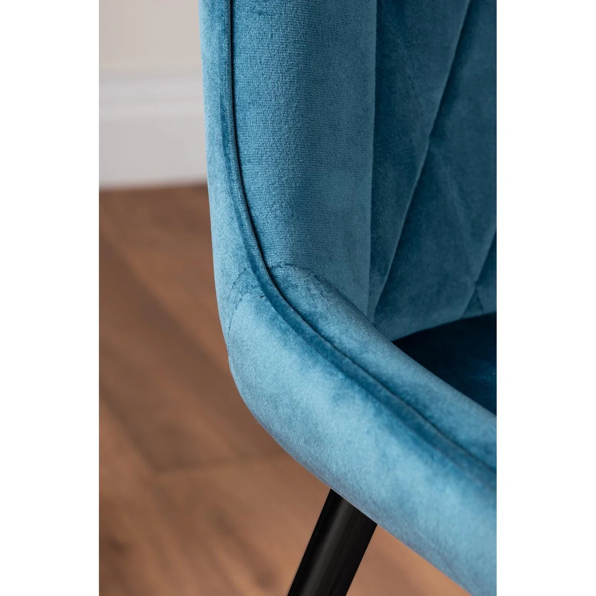 Giovani 6 Black Dining Table 6 Pesaro Black Leg Chairs - Blue – image 13