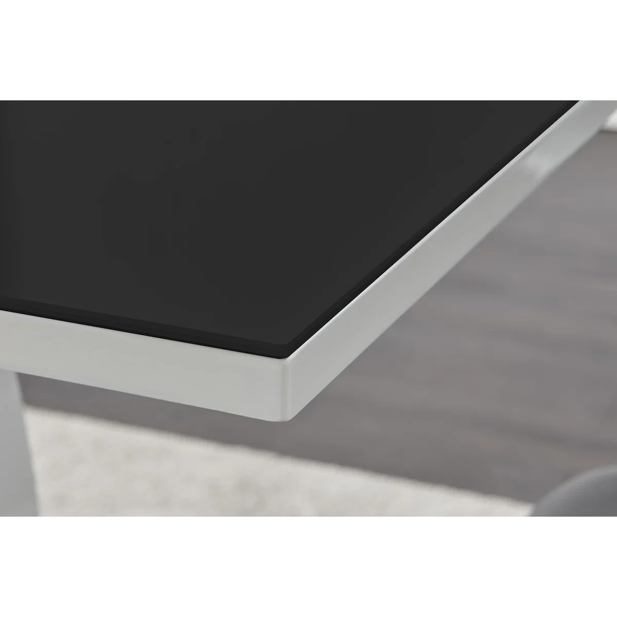 Giovani 6 Black Dining Table 6 Pesaro Black Leg Chairs - Blue – image 4