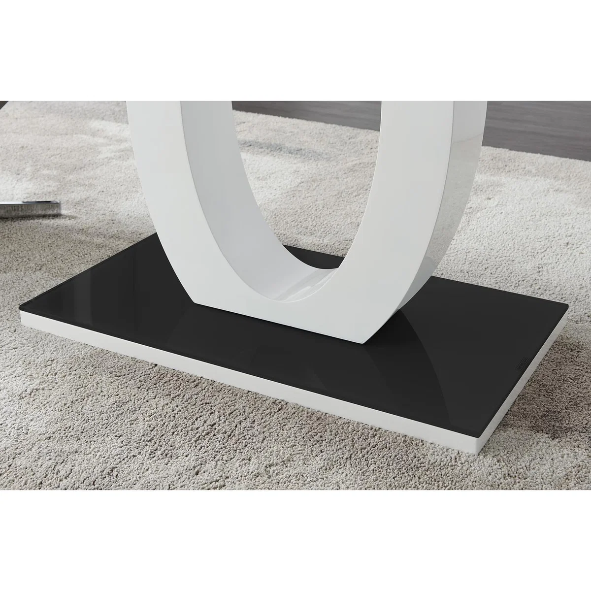 Giovani 6 Black Dining Table 6 Pesaro Black Leg Chairs - Blue – image 6
