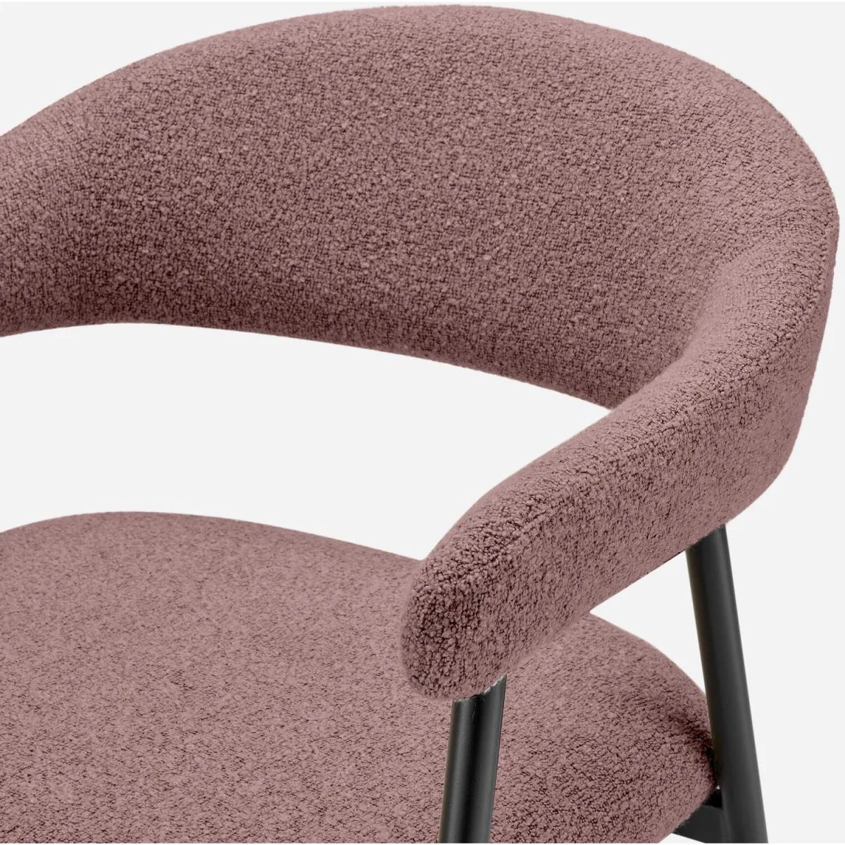 Adley Round Grey Concrete Effect Dining Table 4 Delos Chairs - Dusty Pink – image 9