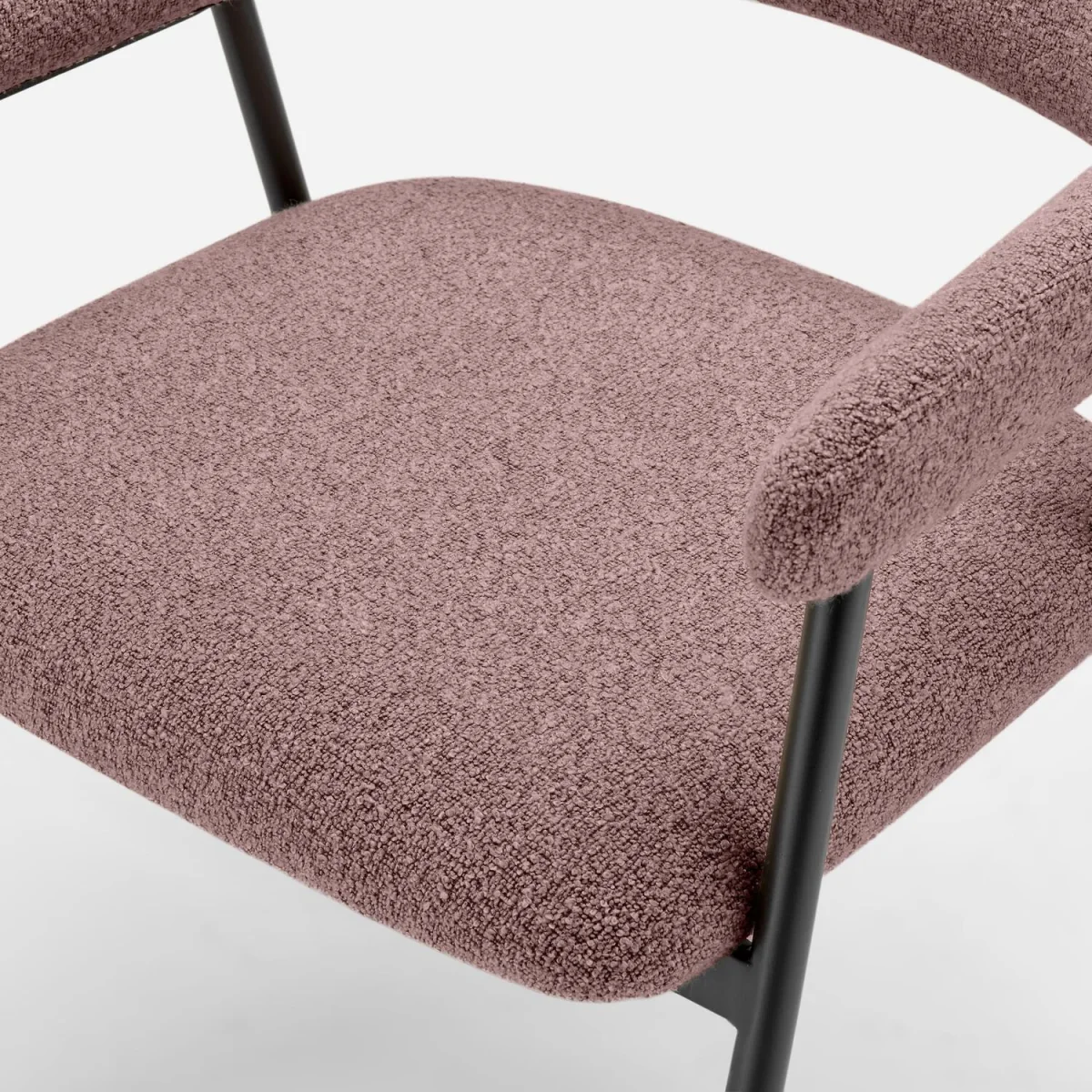 Adley Round Grey Concrete Effect Dining Table 4 Delos Chairs - Dusty Pink – image 10