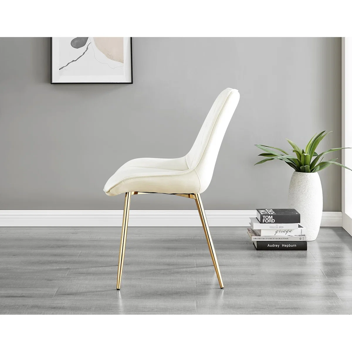 Enna White Glass Extending Dining Table With Four Pesaro Silver Leg Chairs - Navy – image 15