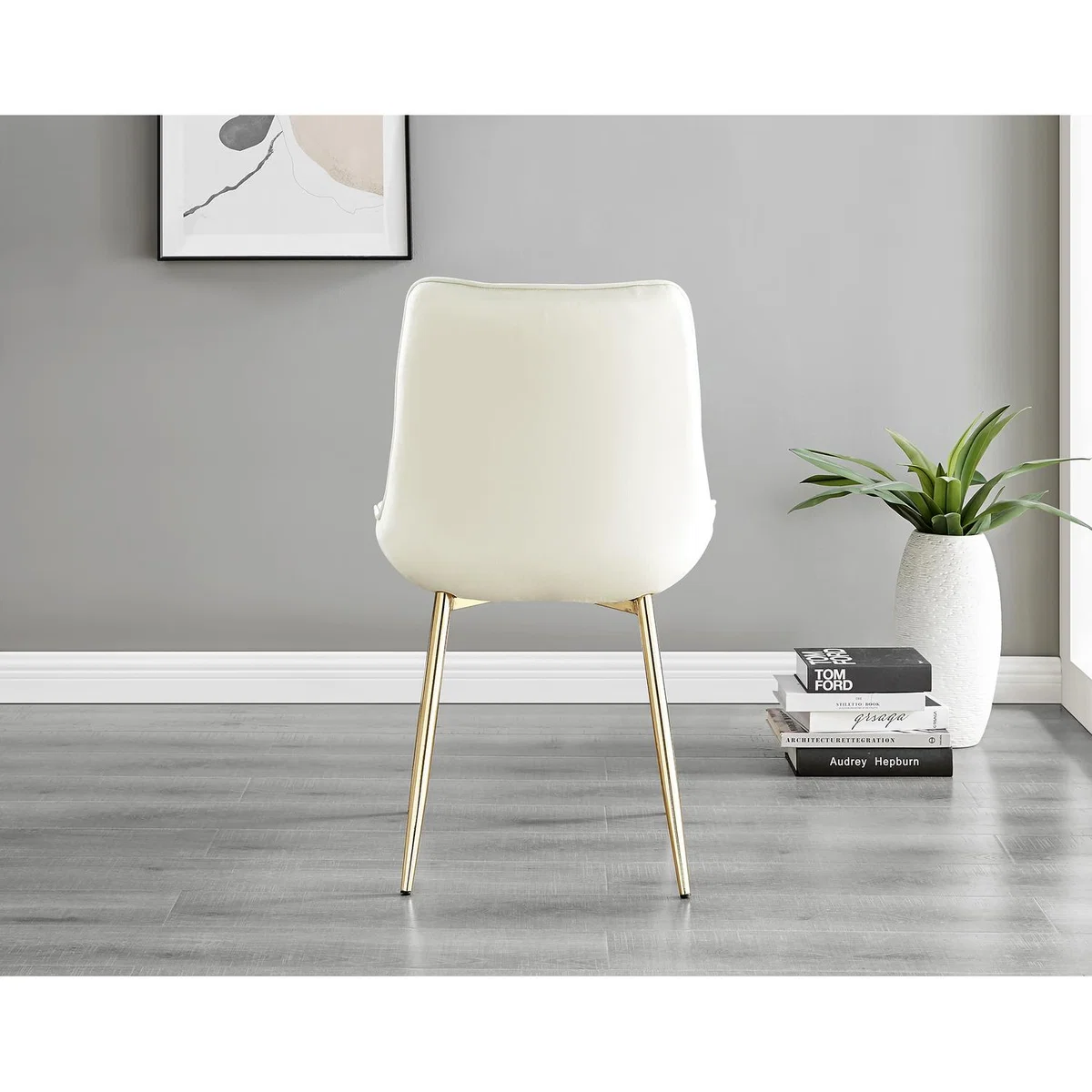 Enna White Glass Extending Dining Table With Four Pesaro Silver Leg Chairs - Navy – image 16