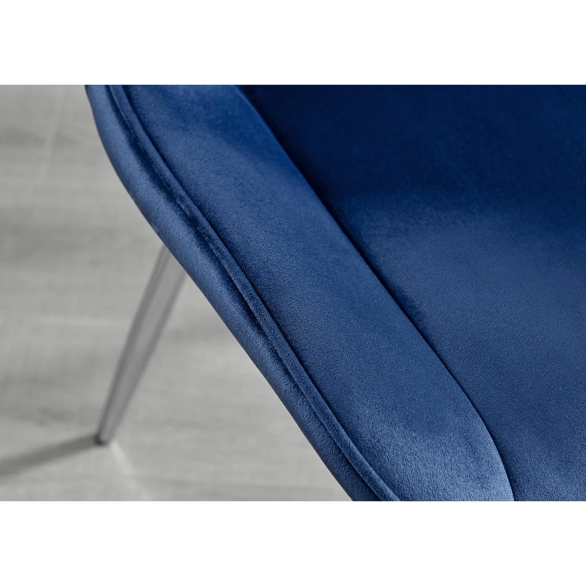 Enna White Glass Extending Dining Table With Four Pesaro Silver Leg Chairs - Navy – image 33