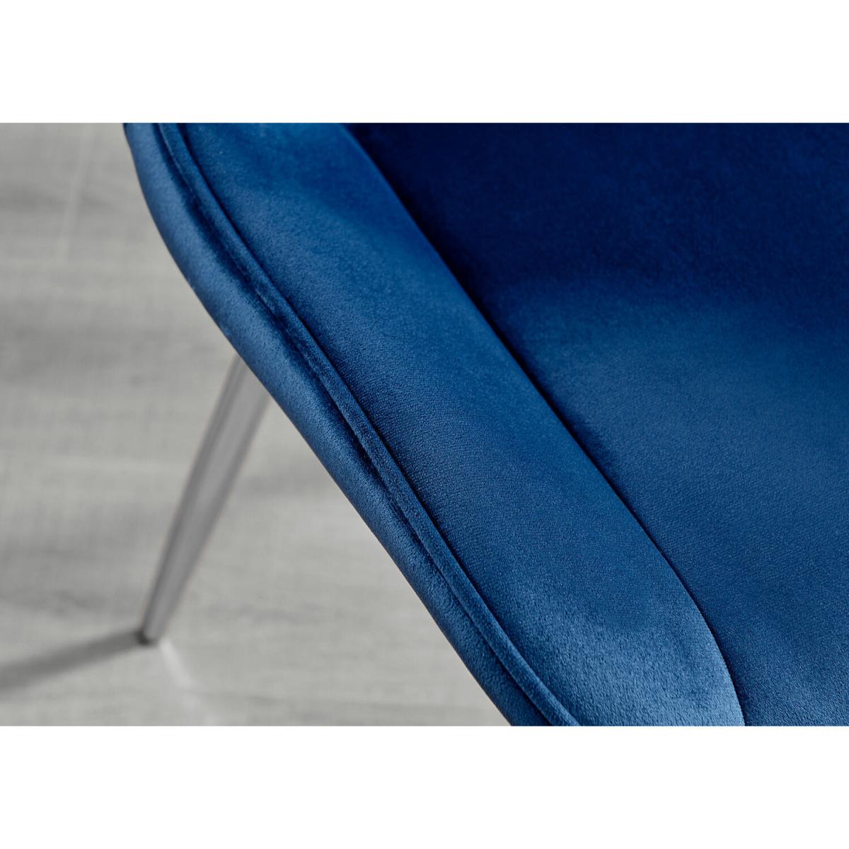 Carson White Marble Effect Dining Table and 6 Pesaro Silver Chairs - Navy – image 14