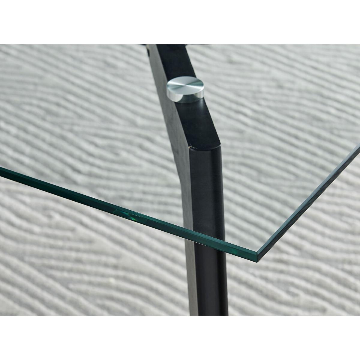 Malmo Glass and Black Leg Dining Table and 4 Pesaro Silver Chairs - Black – image 6