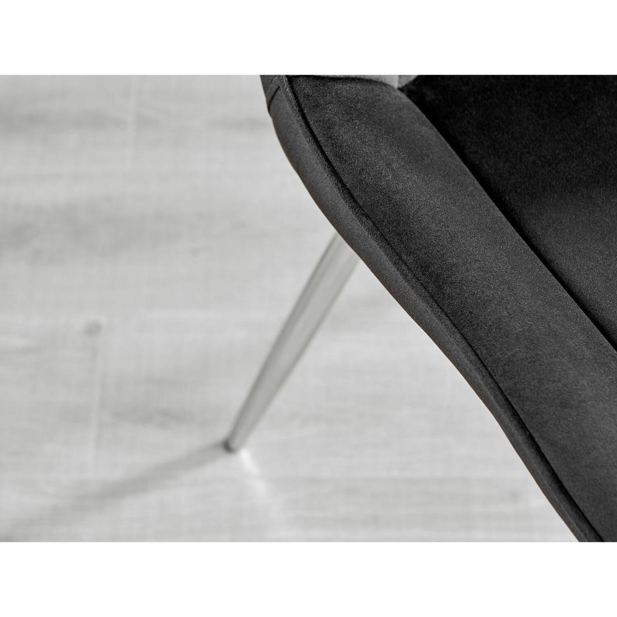 Malmo Glass and Black Leg Dining Table and 4 Pesaro Silver Chairs - Black – image 7