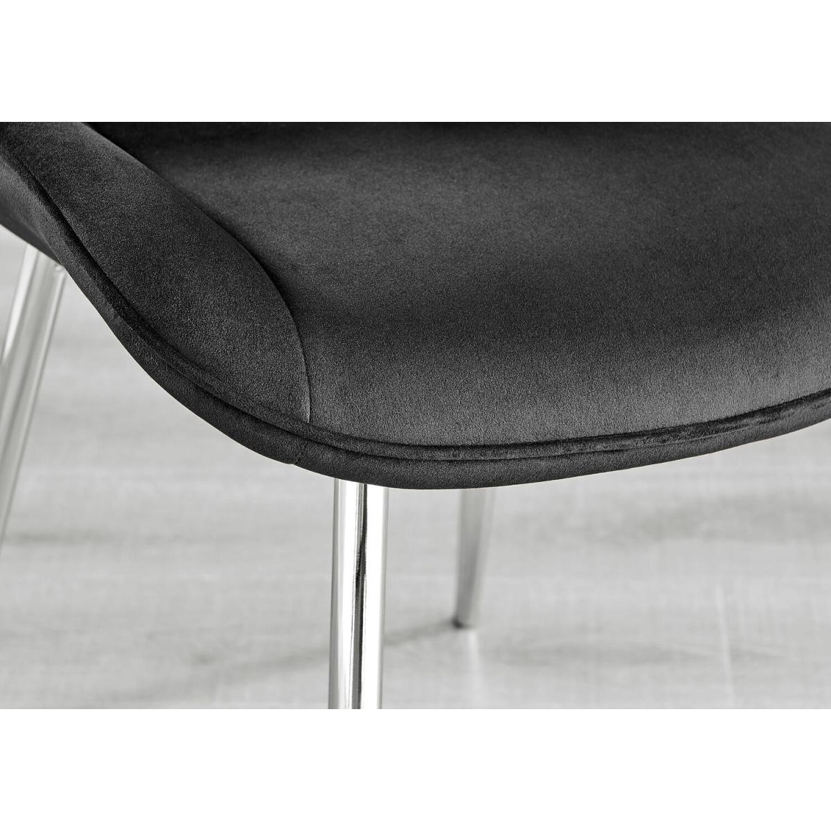 Malmo Glass and Black Leg Dining Table and 4 Pesaro Silver Chairs - Black – image 8