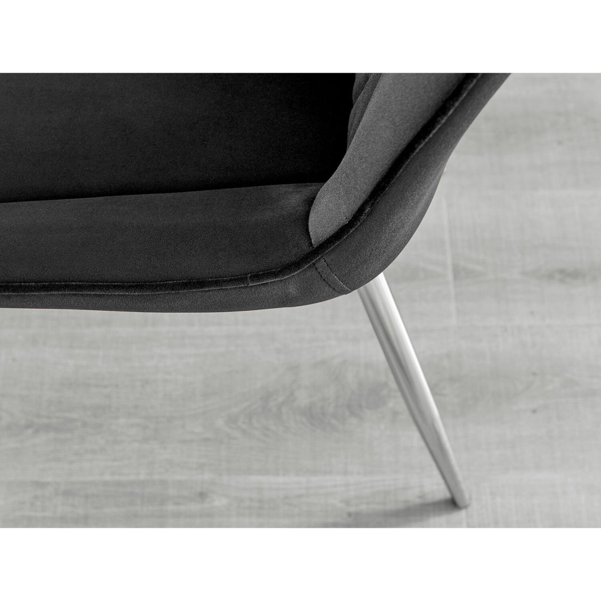 Malmo Glass and Black Leg Dining Table and 4 Pesaro Silver Chairs - Black – image 10