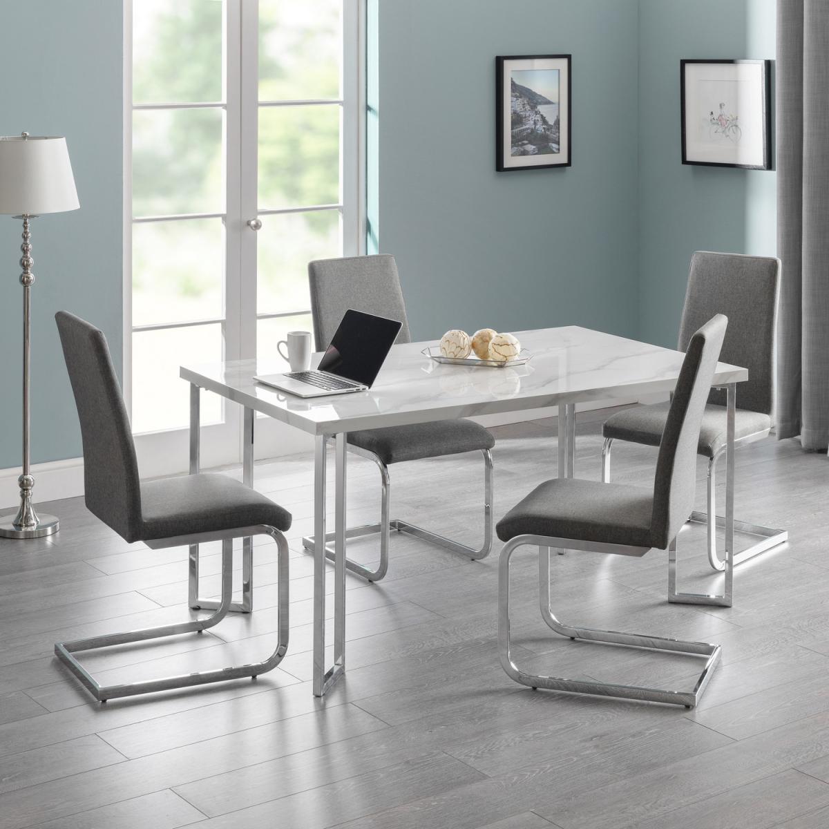 Positano Table and Roma Chairs Set - Grey / 1 Table and 6 Chairs – image 5