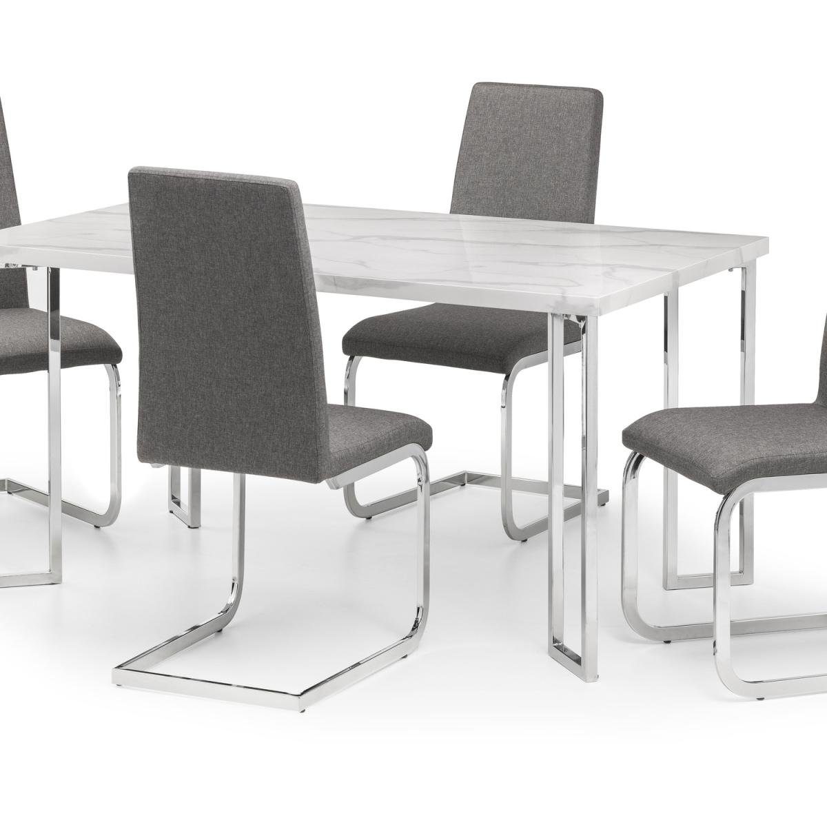 Positano Table and Roma Chairs Set - Grey / 1 Table and 6 Chairs – image 6