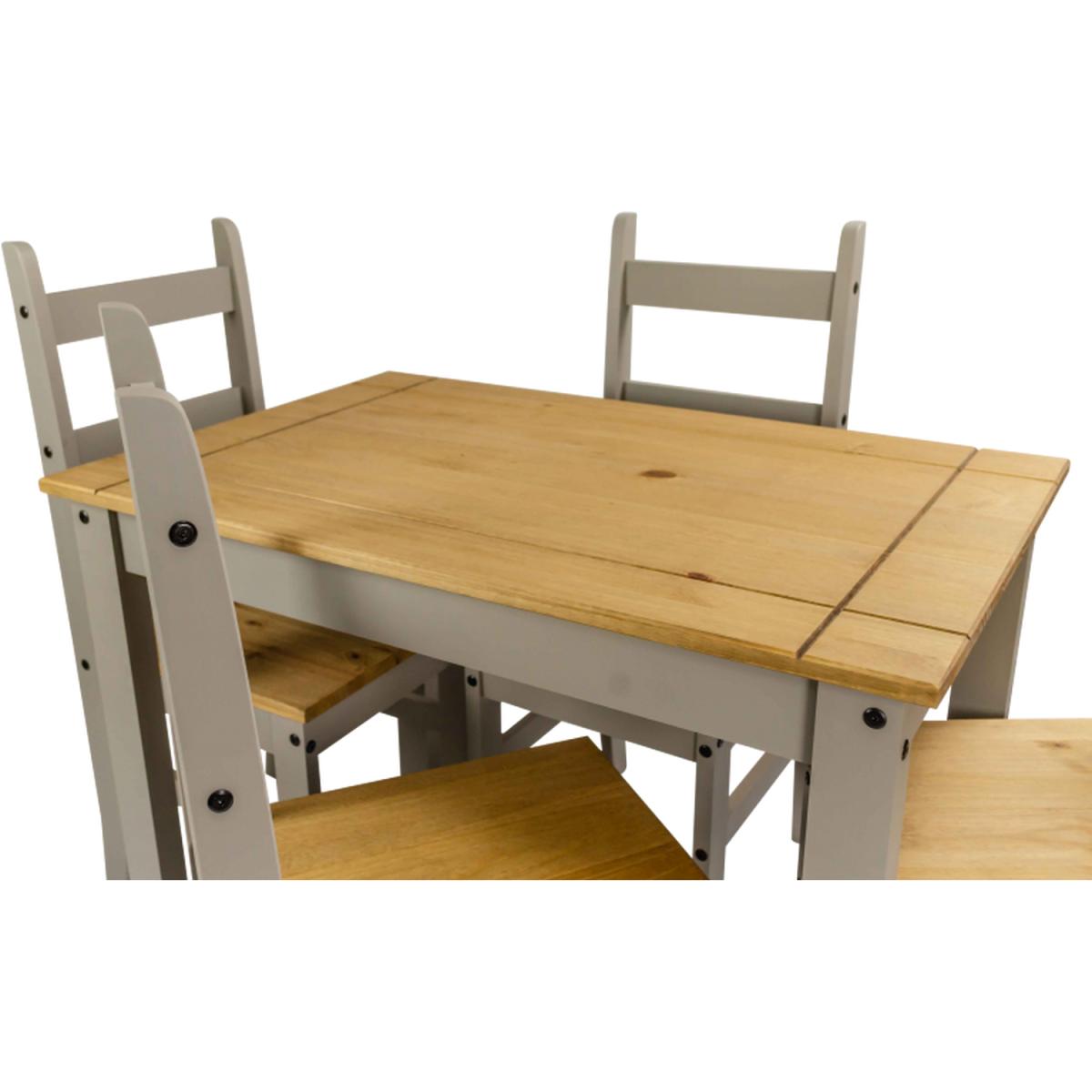 Corona Grey Wax Budget Dining Set - Distressed Grey Wax – image 2