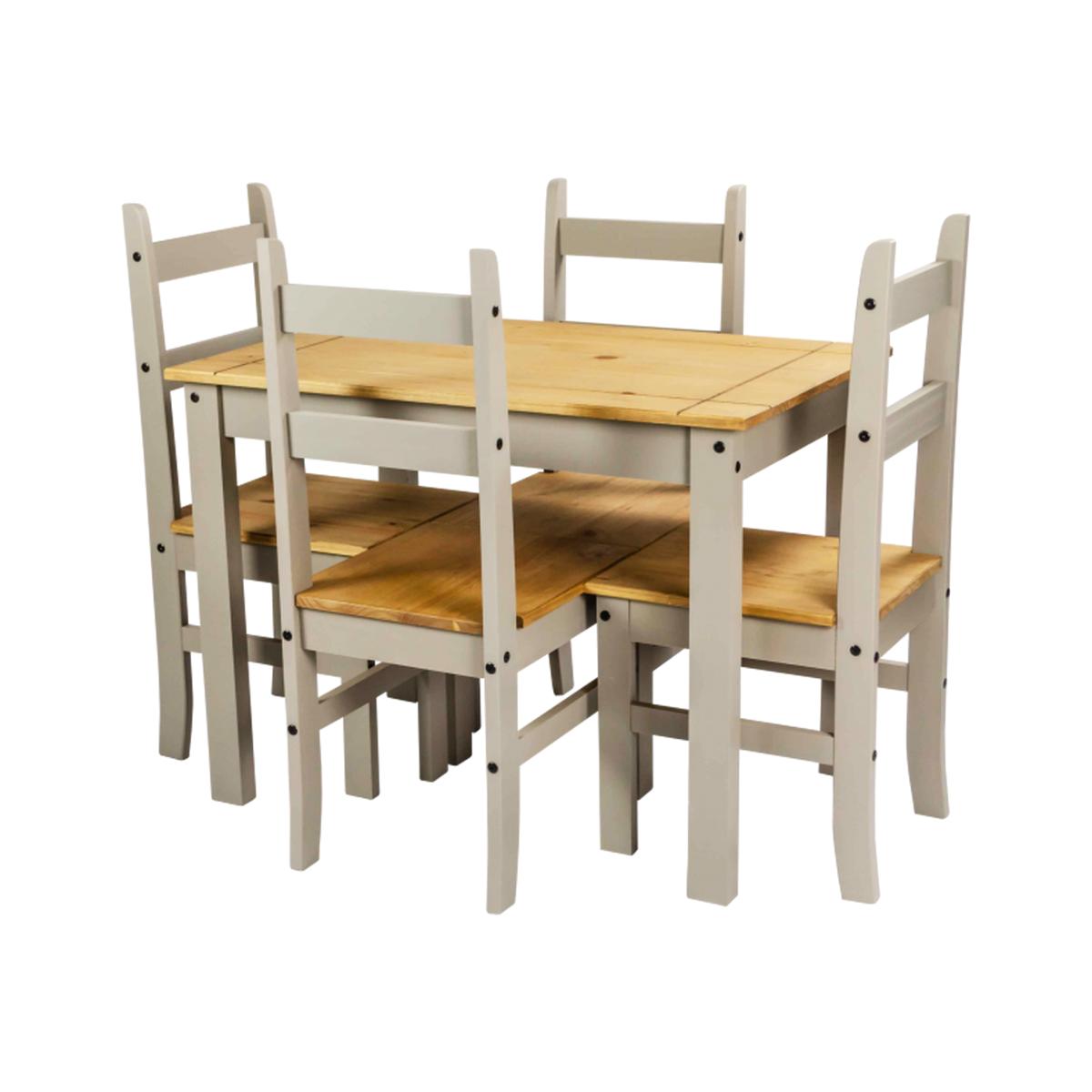 Corona Grey Wax Budget Dining Set - Distressed Grey Wax – image 1