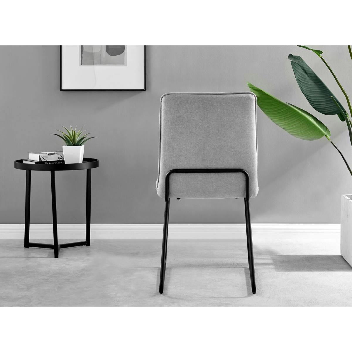 Kylo Brown Wood Effect Dining Table  6 Halle Chairs - Light Grey – image 3