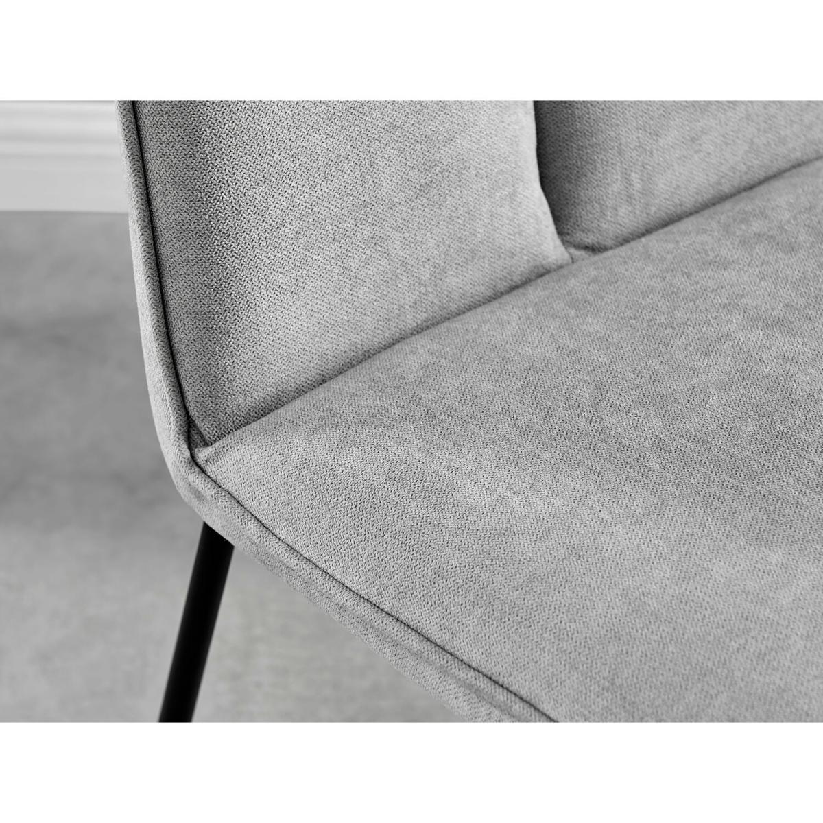 Kylo Brown Wood Effect Dining Table  6 Halle Chairs - Light Grey – image 6