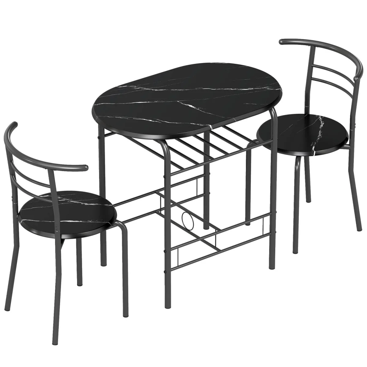 Tolo Black Compact 3-Piece Dining Table and Chair Set – image 3