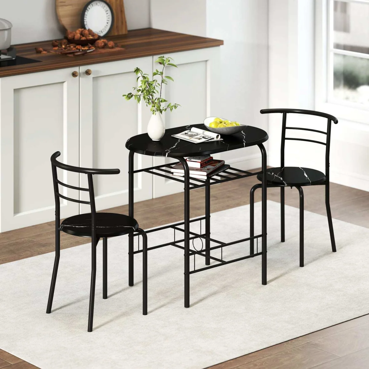 Tolo Black Compact 3-Piece Dining Table and Chair Set – image 9