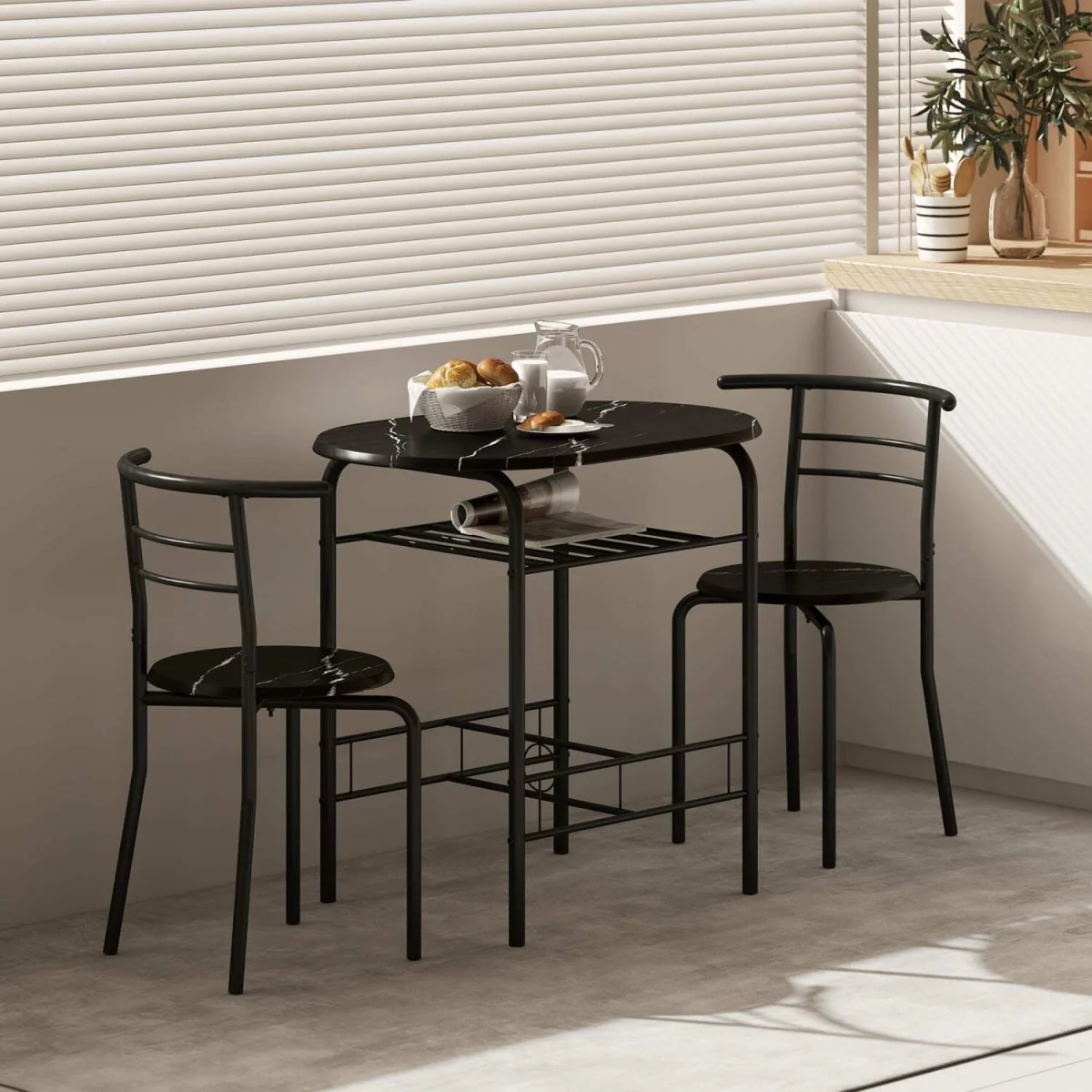 Tolo Black Compact 3-Piece Dining Table and Chair Set – image 10