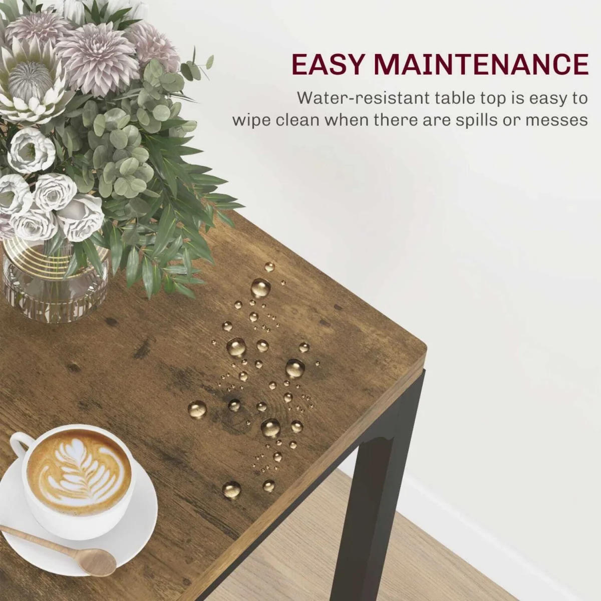 Lulila Rustic Brown 3-Piece Minimal Dining Table and Chair Set – image 8