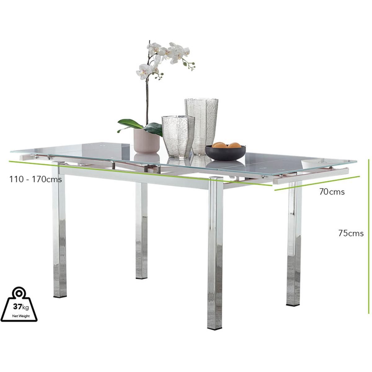 Enna White Glass Extending Dining Table With Six Pesaro Gold Leg Chairs - Green – image 8