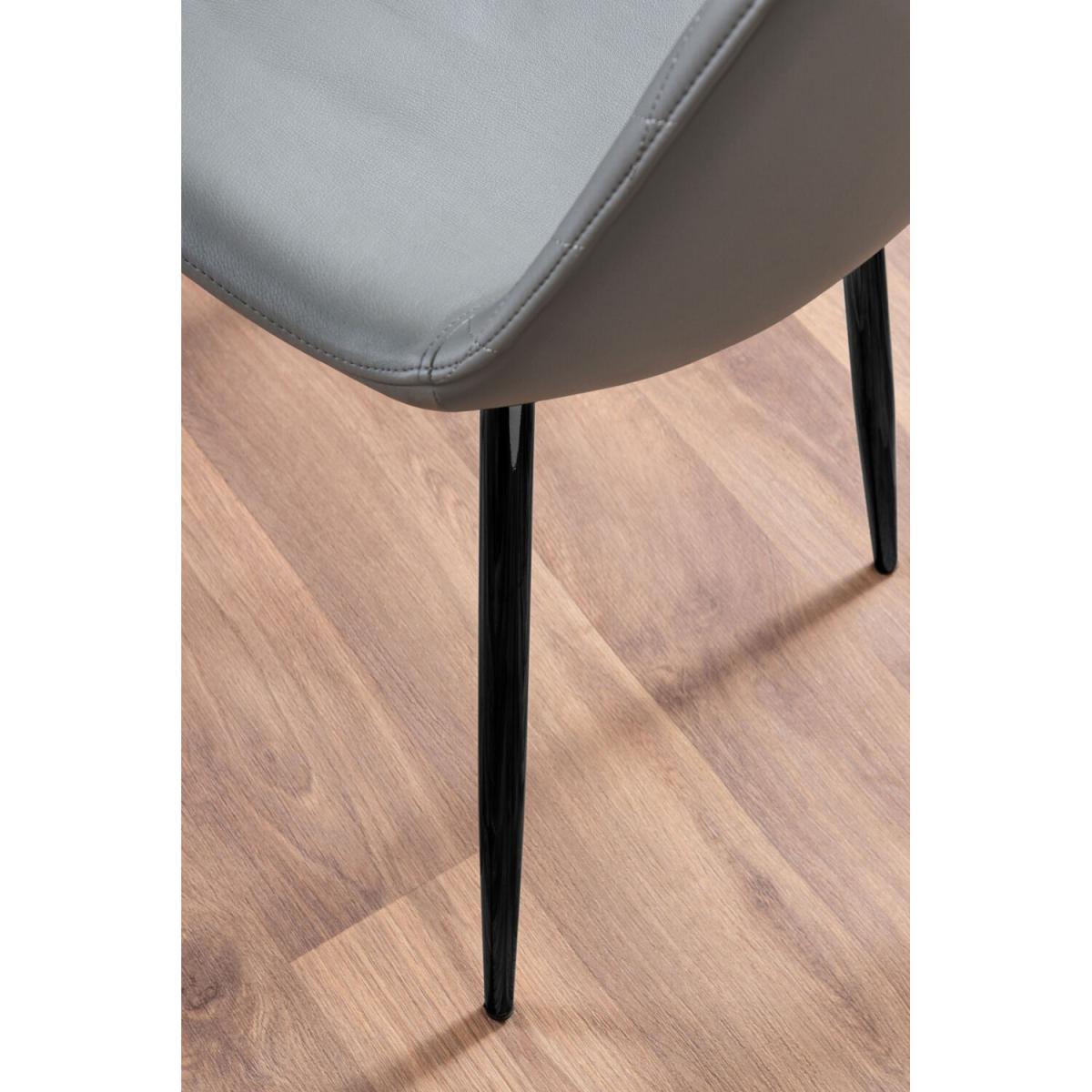 Palma White High Gloss Round Dining Table and 4 Corona Black Leg Chairs - Grey – image 5