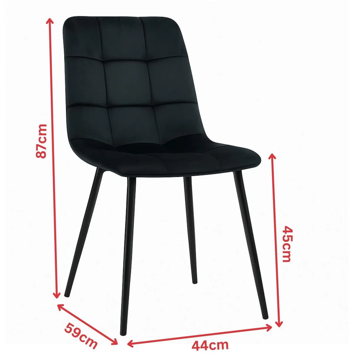 Modern Round Glass Dining Table with 4 black velvet tufted Chairs - Neutral – image 2