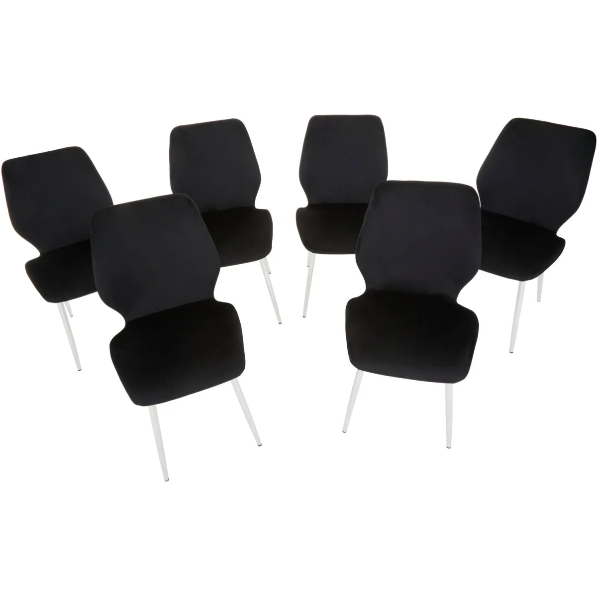 Wimslow BlackTempered Glass Dining Table with 6 Chairs - Black – image 4