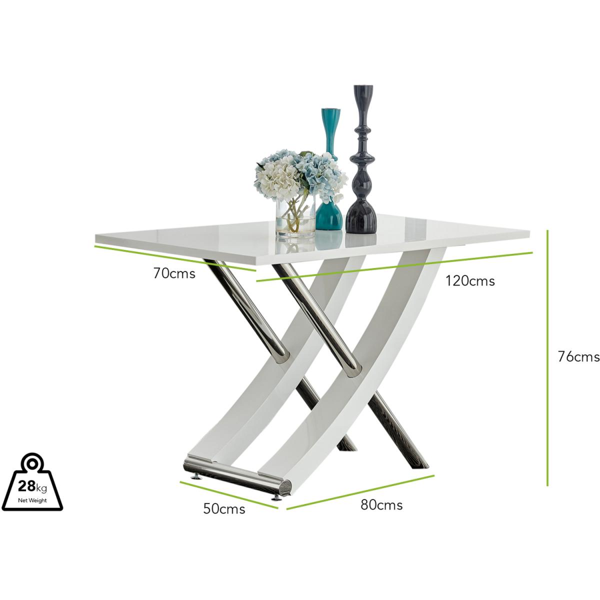 Mayfair 4 White Dining Table  4 Milan Chairs Set - Black – image 4