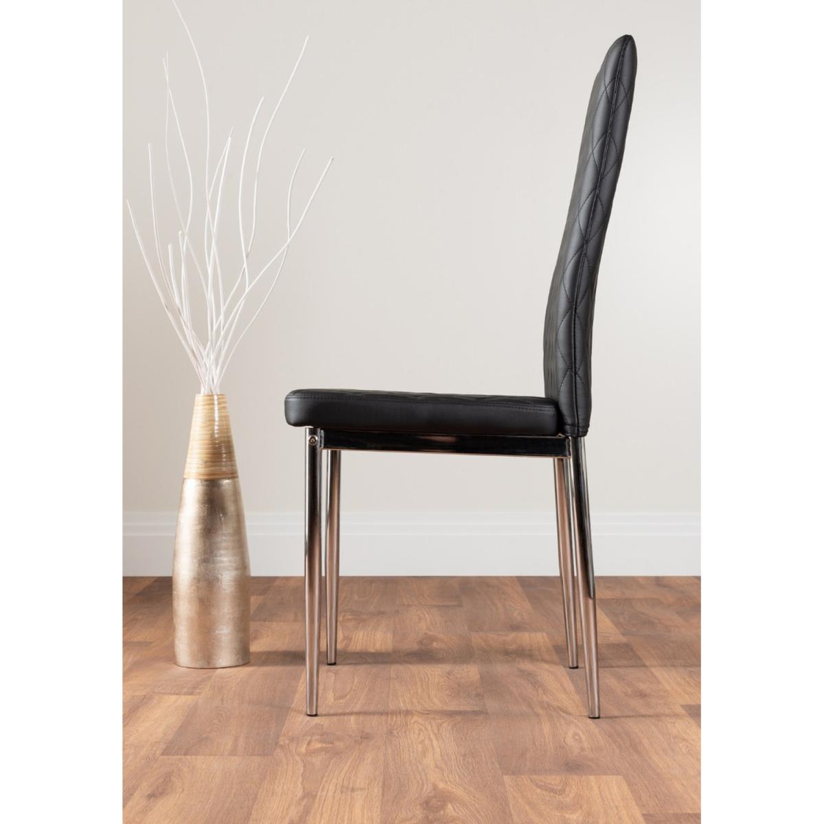 Mayfair 4 White Dining Table  4 Milan Chairs Set - Black – image 6