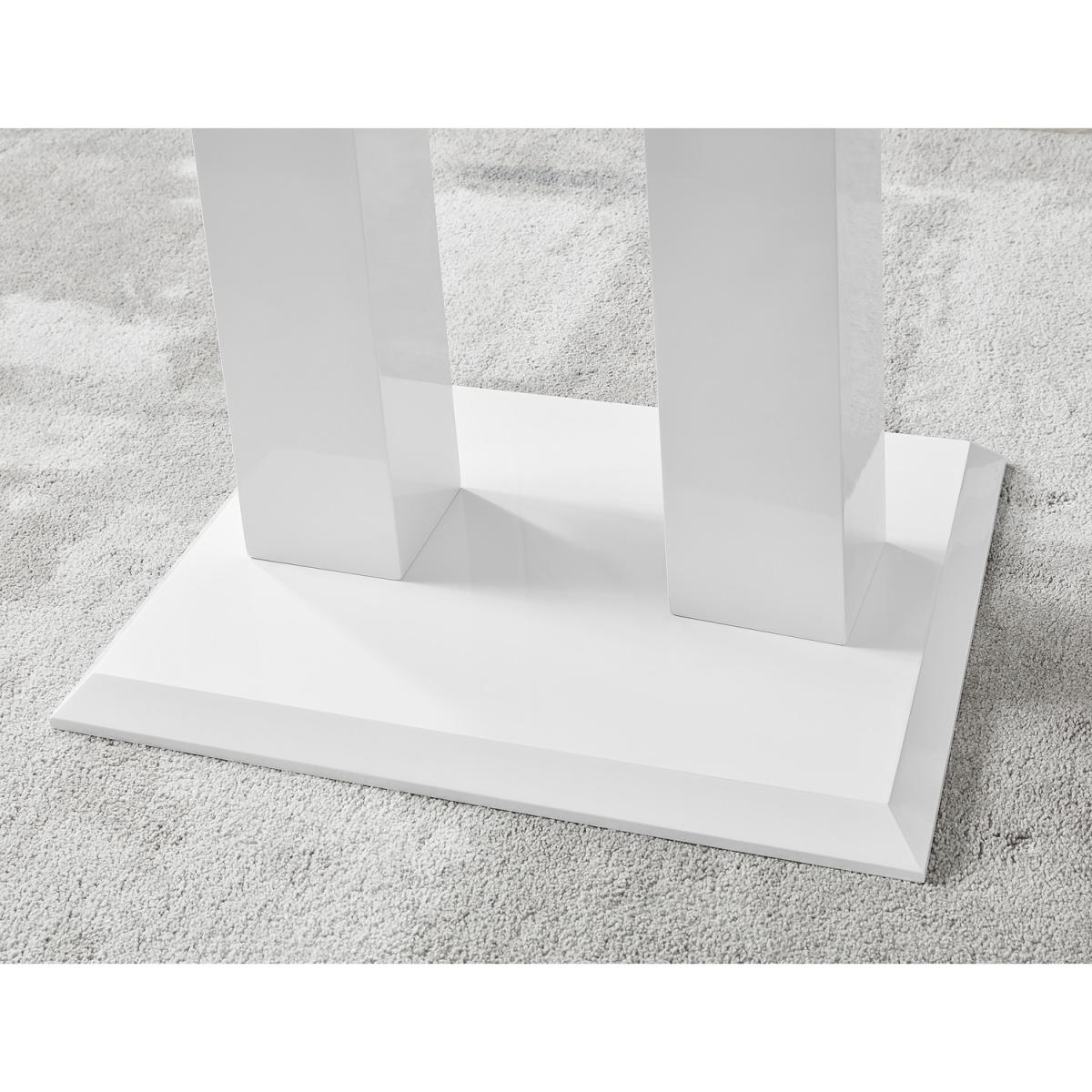 Imperia 4 Modern White High Gloss Dining Table and 4 Isco Chairs Set - Black – image 4