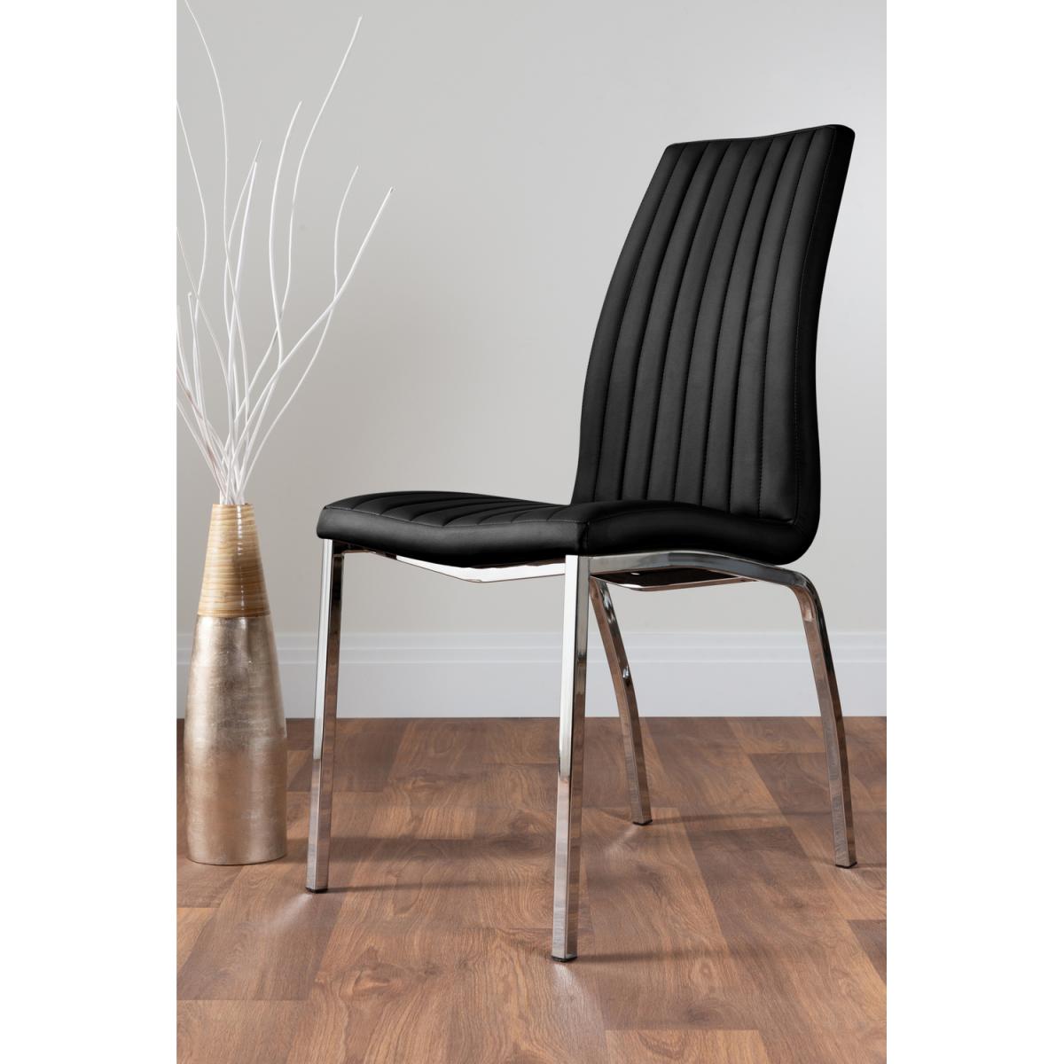 Imperia 4 Modern White High Gloss Dining Table and 4 Isco Chairs Set - Black – image 8