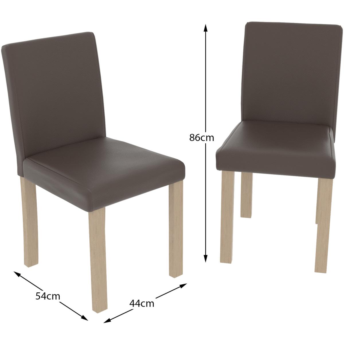 Canterbury Set Of 2 Faux Leather Dining Chairs - Brown and Oak – image 2