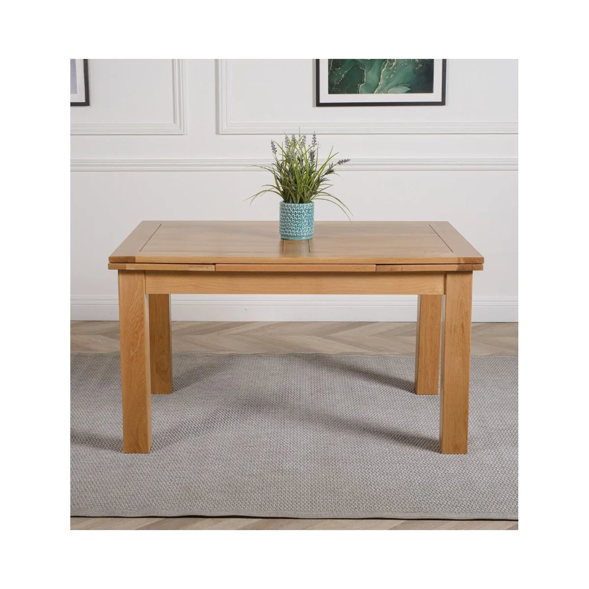 Richmond 140-220cm Oak Extending Dining Table and 4 Berkeley Chairs - Brown – image 8