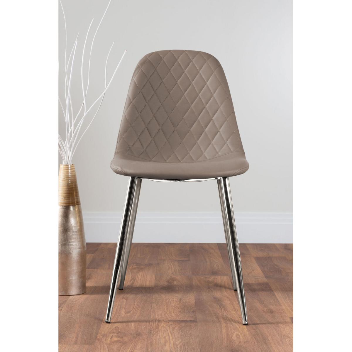 Kylo White High Gloss Dining Table and 4 Corona Silver Chairs - Cappuccino – image 2