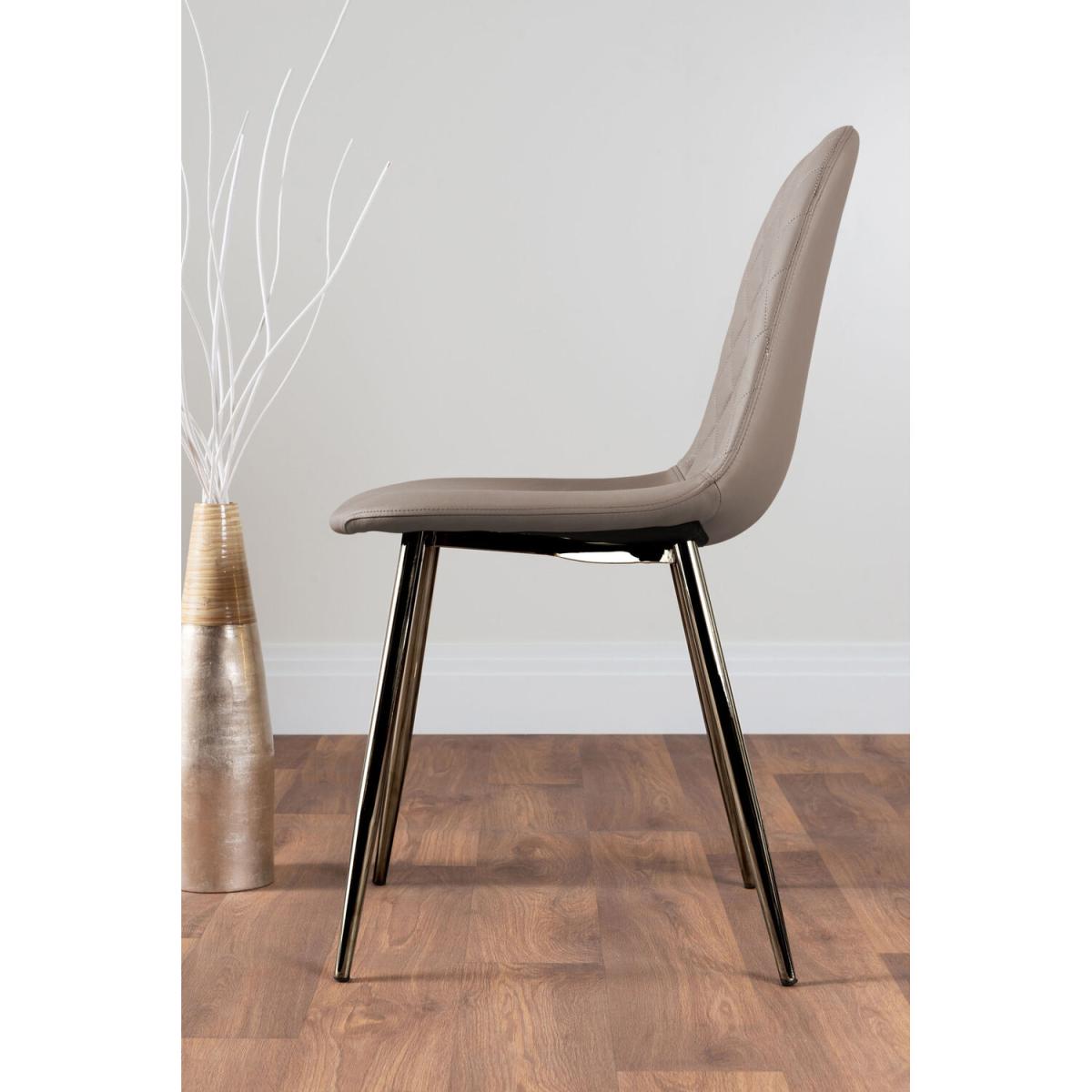 Kylo White High Gloss Dining Table and 4 Corona Silver Chairs - Cappuccino – image 4