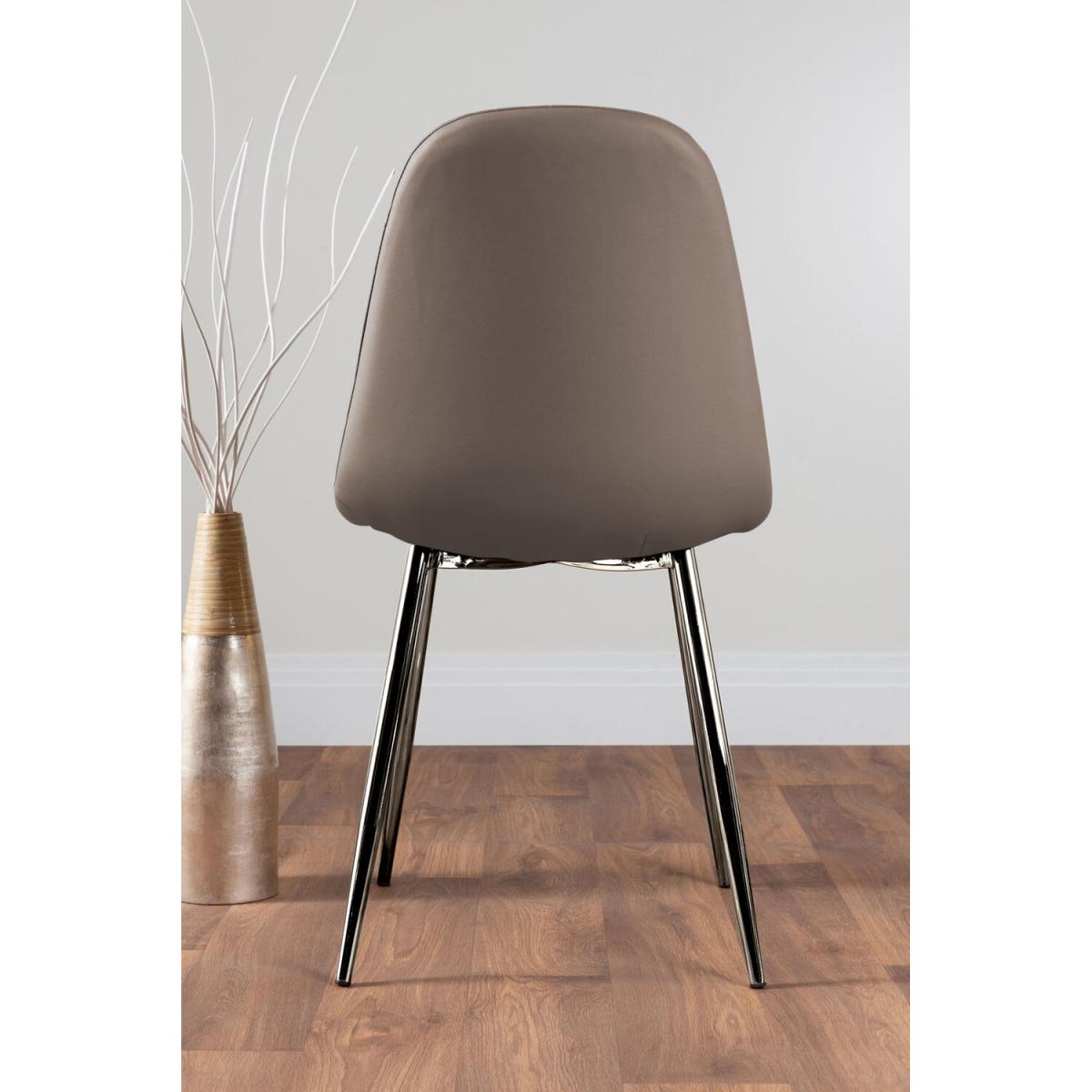 Kylo White High Gloss Dining Table and 4 Corona Silver Chairs - Cappuccino – image 5