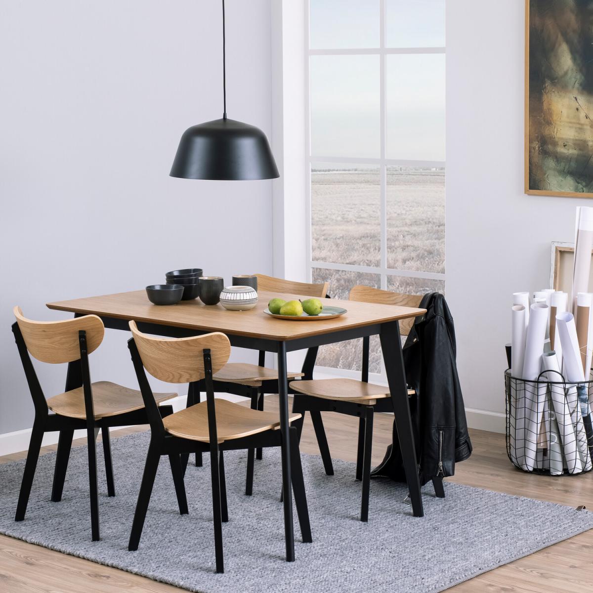 Roxby Dual Shade Dining Table and Chair Set - Oak / 120cm