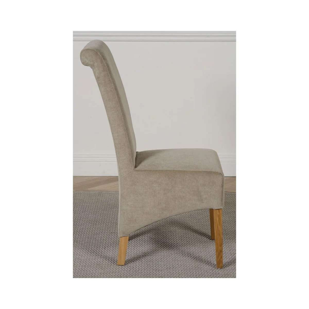 Oslo 90 x 90 cm Oak Small Dining Table and 4 Montana Fabric Chairs - Beige – image 14