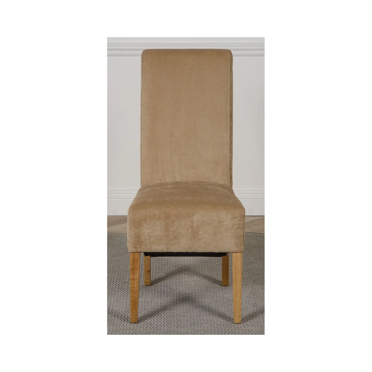 Oslo 90 x 90 cm Oak Small Dining Table and 4 Montana Fabric Chairs - Beige – image 3