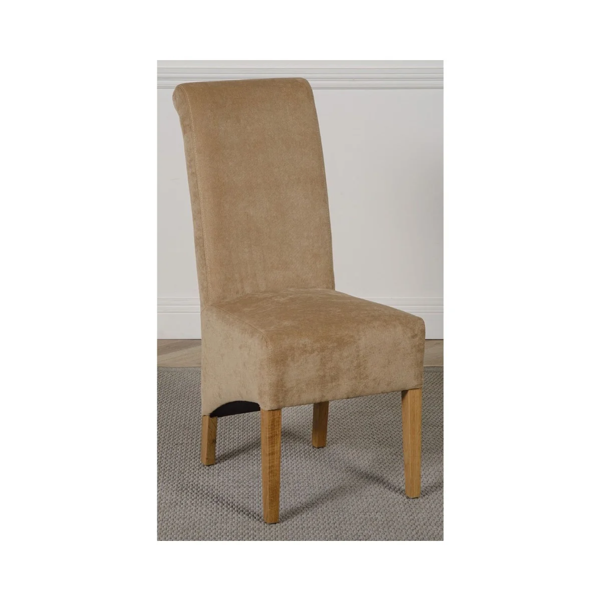 Oslo 90 x 90 cm Oak Small Dining Table and 4 Montana Fabric Chairs - Beige – image 4