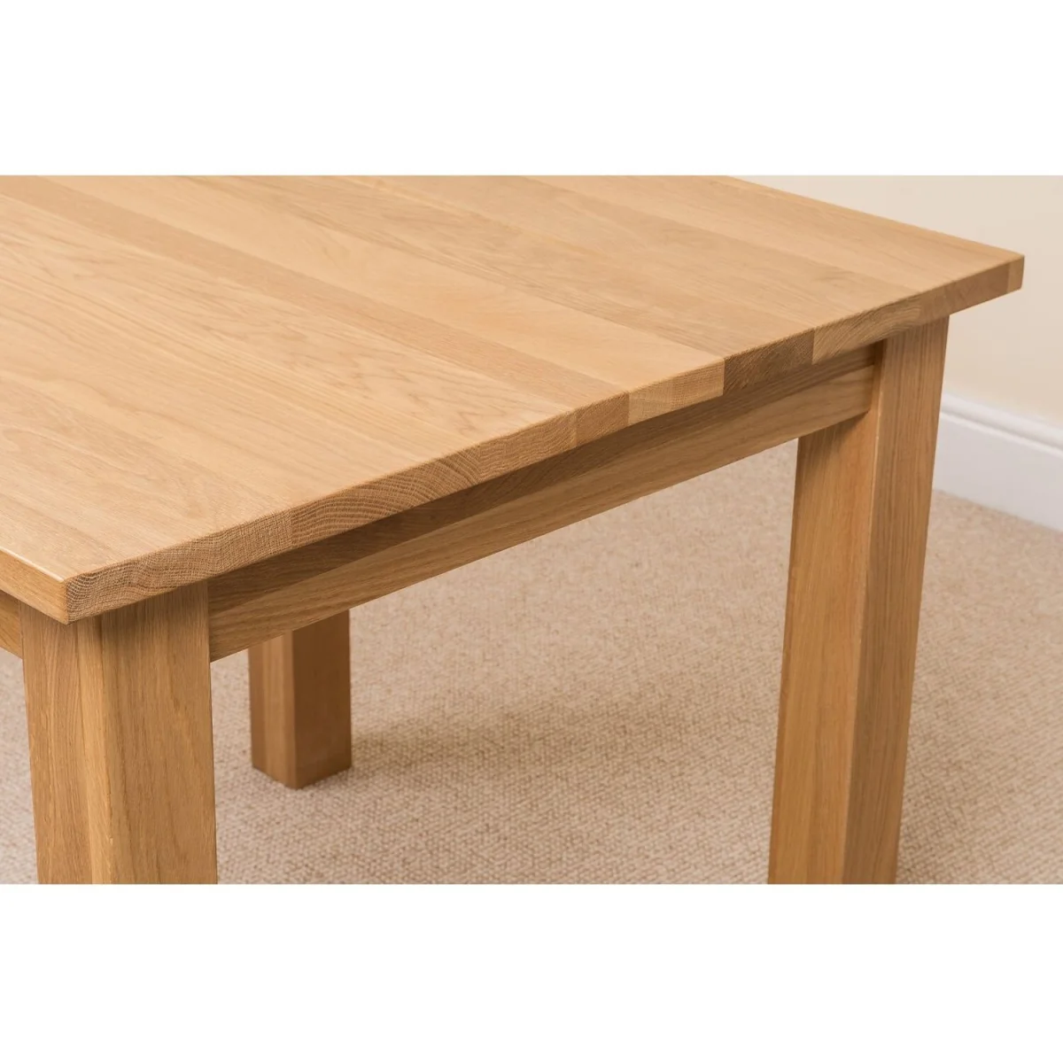 Oslo 90 x 90 cm Oak Small Dining Table and 4 Montana Fabric Chairs - Beige – image 6