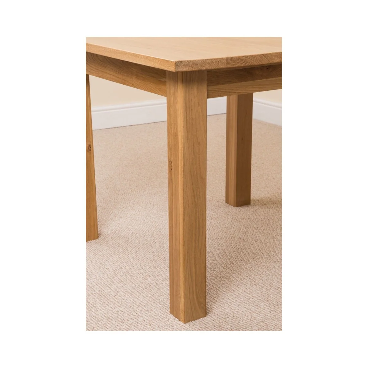 Oslo 90 x 90 cm Oak Small Dining Table and 4 Montana Fabric Chairs - Beige – image 7