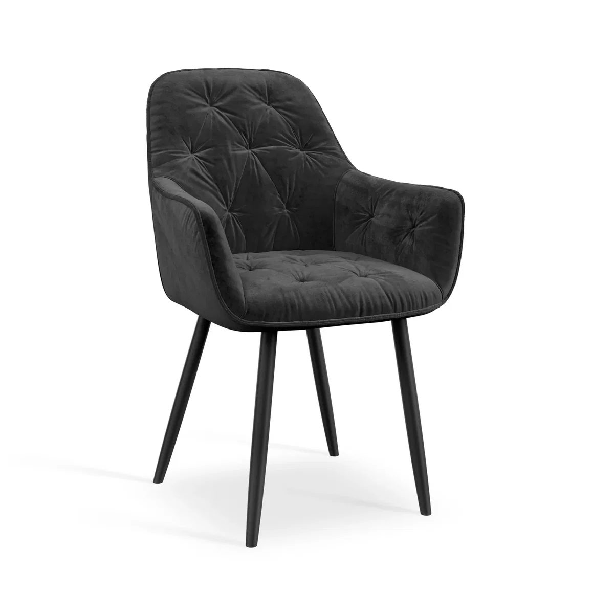 Juno Calcutta Gold Ceramic Dining Table With 6 Anika Velvet Black Chairs - Black – image 12
