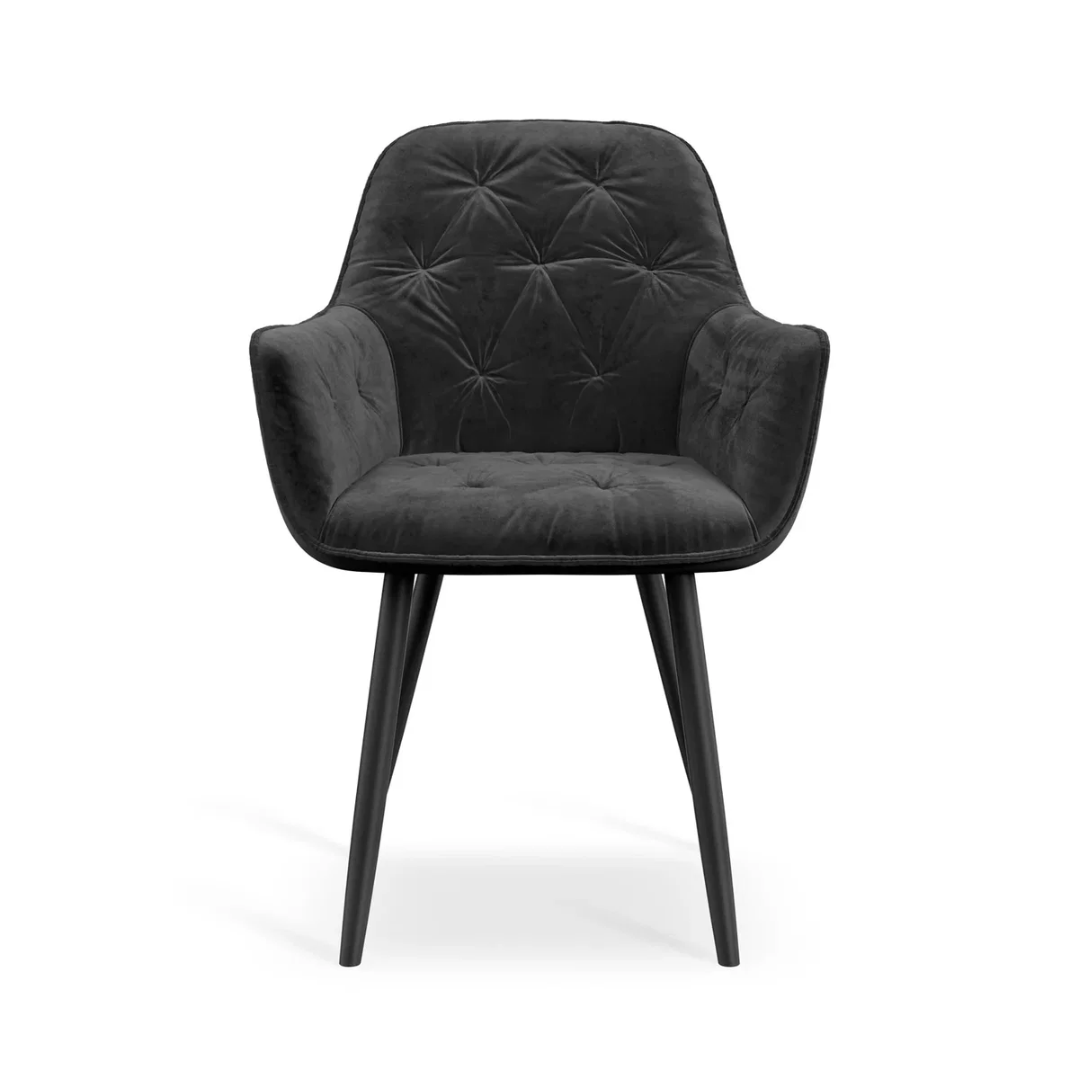 Juno Calcutta Gold Ceramic Dining Table With 6 Anika Velvet Black Chairs - Black – image 10