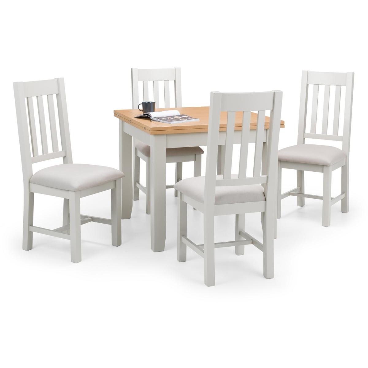 Richmond Flip-Top Table and Chairs Set - Grey / 1 Table and 6 Chairs – image 4
