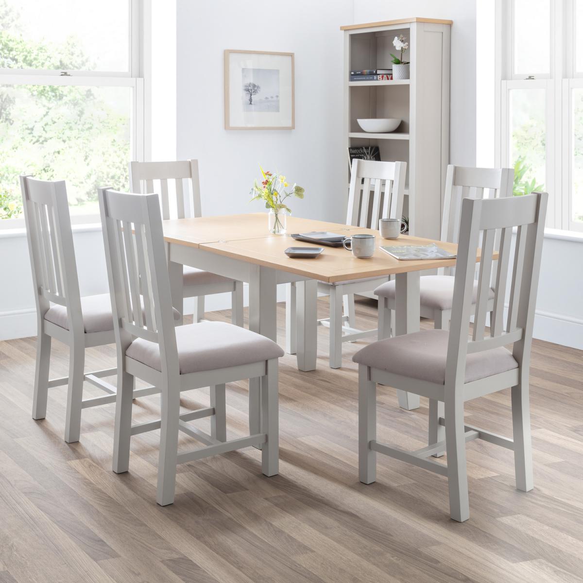 Richmond Flip-Top Table and Chairs Set - Grey / 1 Table and 6 Chairs – image 9