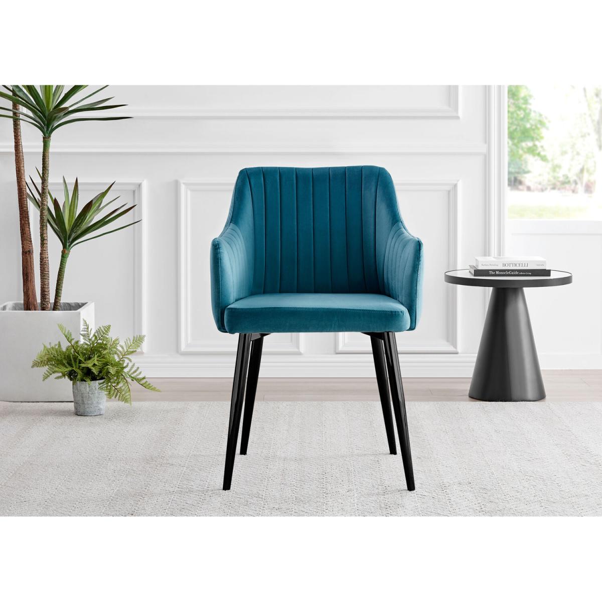 Otto Dark Walnut Solid Wood Dining Table and 4 Calla Black Leg Chairs - Mustard – image 16