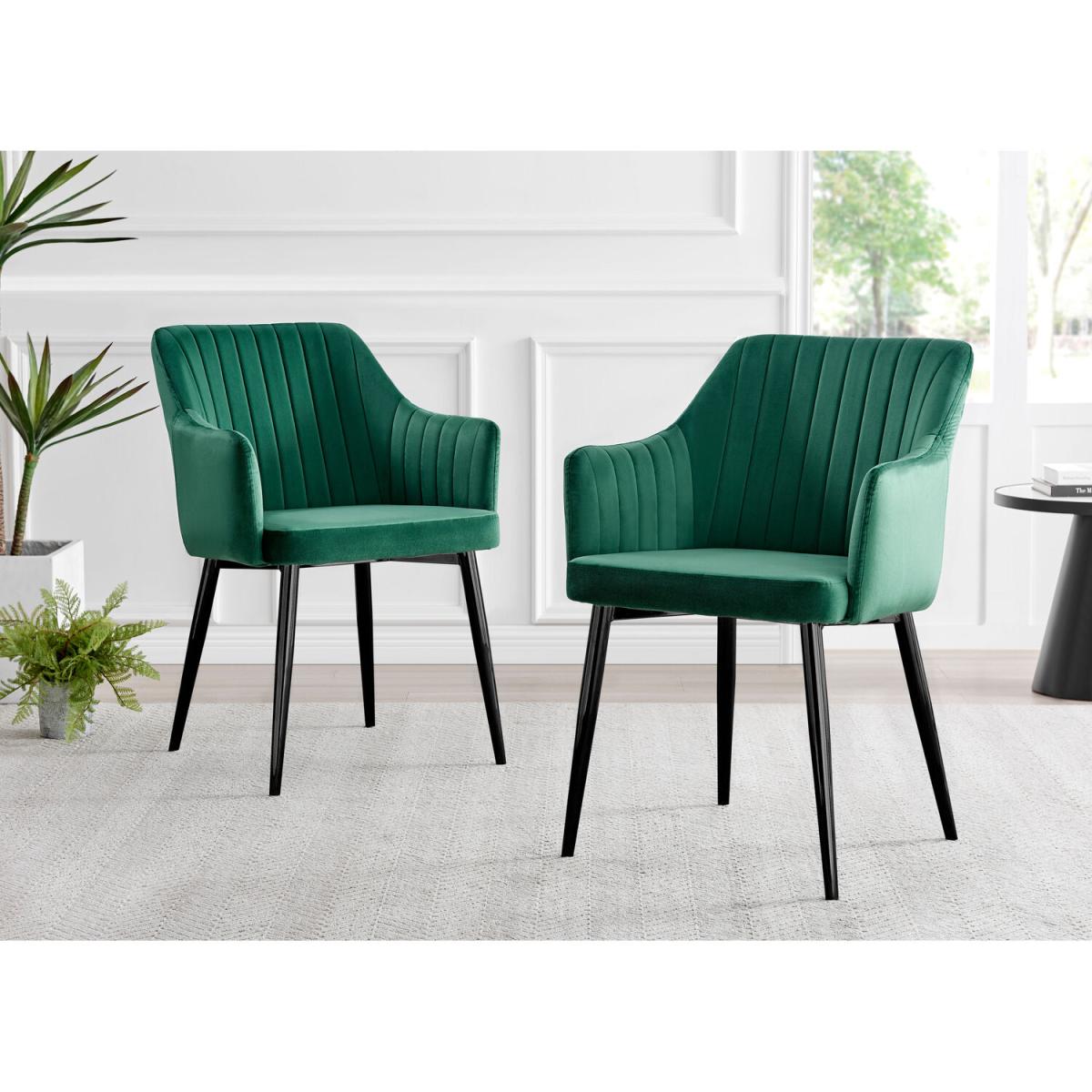 Otto Dark Walnut Solid Wood Dining Table and 4 Calla Black Leg Chairs - Mustard – image 22