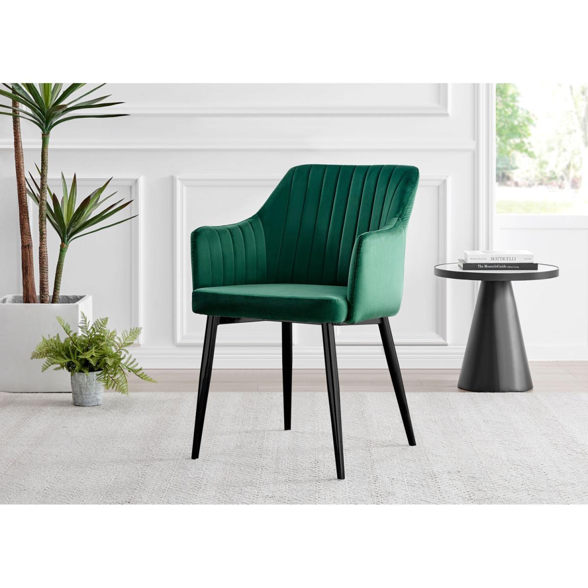 Otto Dark Walnut Solid Wood Dining Table and 4 Calla Black Leg Chairs - Mustard – image 23